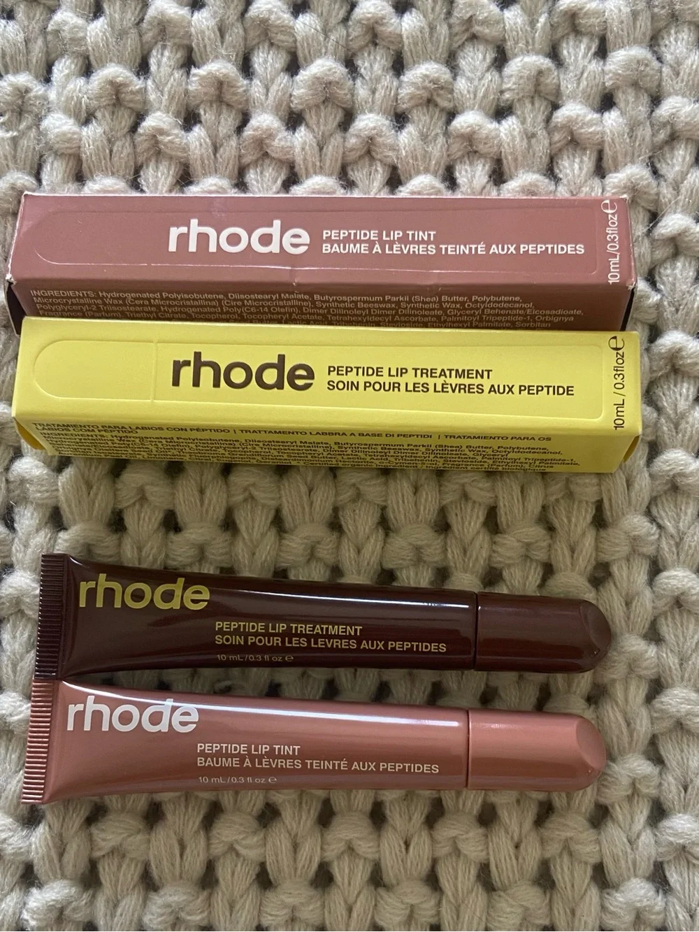 RHODE Peptide Lip Tint & Treatment Duo — Brown and Pink